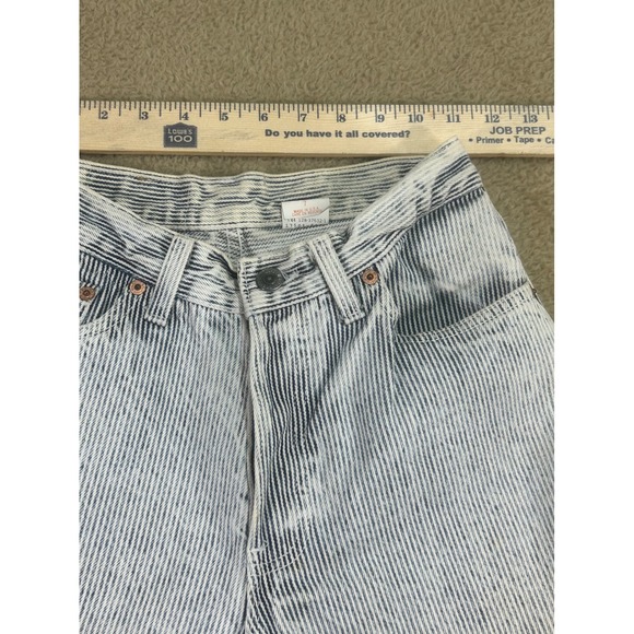 Vintage Levi's 501 High Waisted Button Fly‎ Striped Denim Jeans Size 7 USA Made - Picture 4 of 8